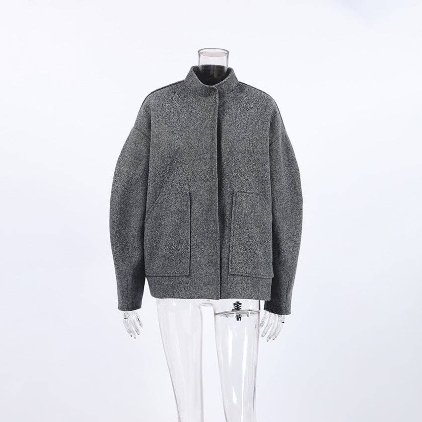 Marayn - Wholesale Coat - Women's - Gray Wool Coat Chic Modern Timeless Style16