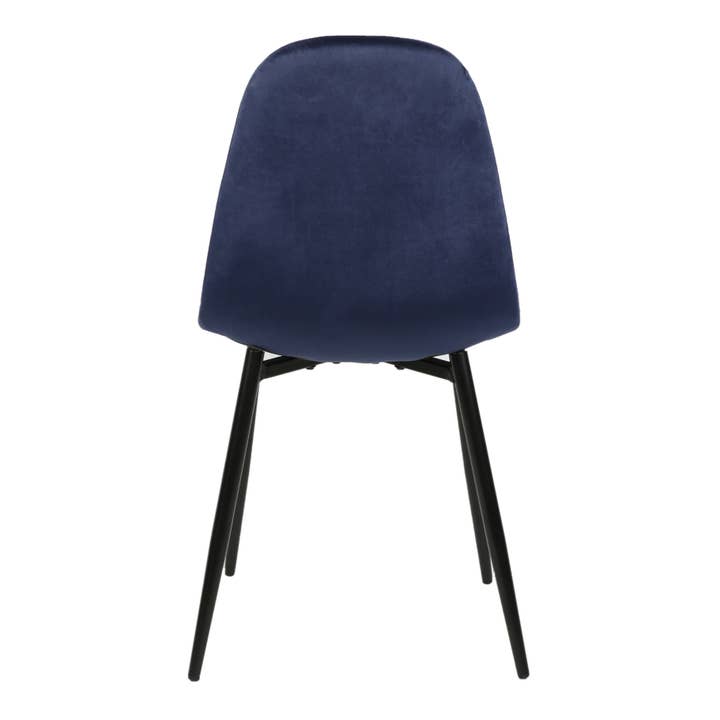 Sæt med 2 fløjl Spisestuestole Blå for engroshandel hos TONES Furniture