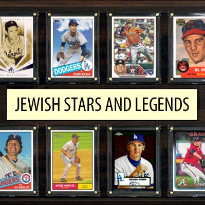 Jewish Legends Plaque 8 Cards Sandy Koufax Kinsler Bregman Green Hank Greenberg for wholesale by C And I Collectables