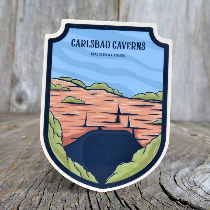 New Mexico Carlsbad Caverns klistermärke Nationalpark Besök souvenir Vattentät Camping utomhus älskare Resevattenflaska Bärbar dator för wholesale av Kirk's Krafts