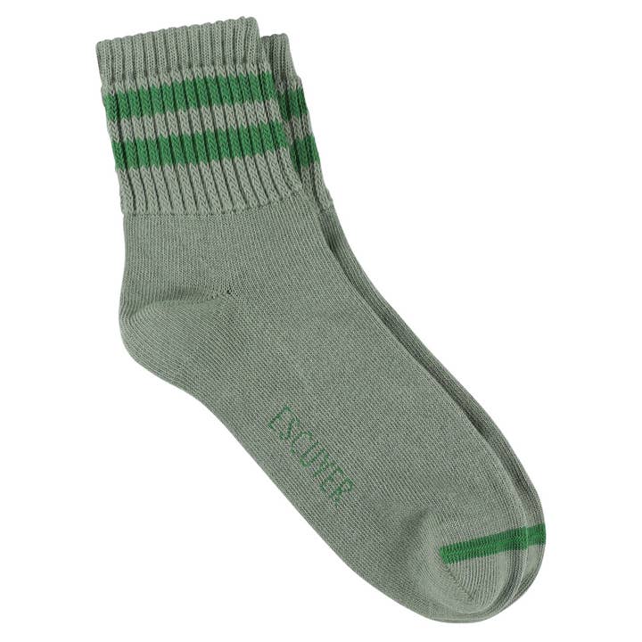 Chaussettes à rayures pour femmes - Agave / Vert pour la vente par ESCUYER