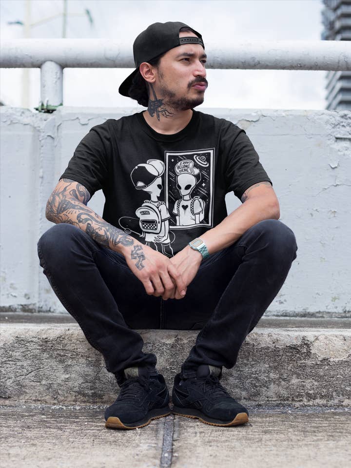 Lost In Space Alien Skater T-Shirt for wholesale by XRAEART Clothing Co