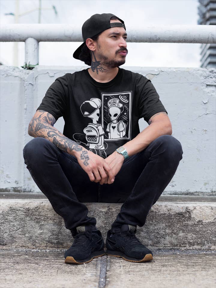 Lost In Space Alien Skater T-Shirt for wholesale by XRAEART Clothing Co