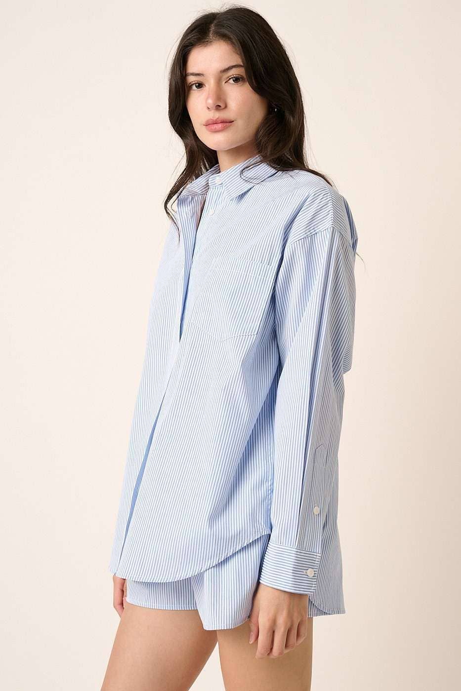 mittoshop - Wholesale Lounge Set - Women's - STRIPED SHIRT AND SHORTS SET11