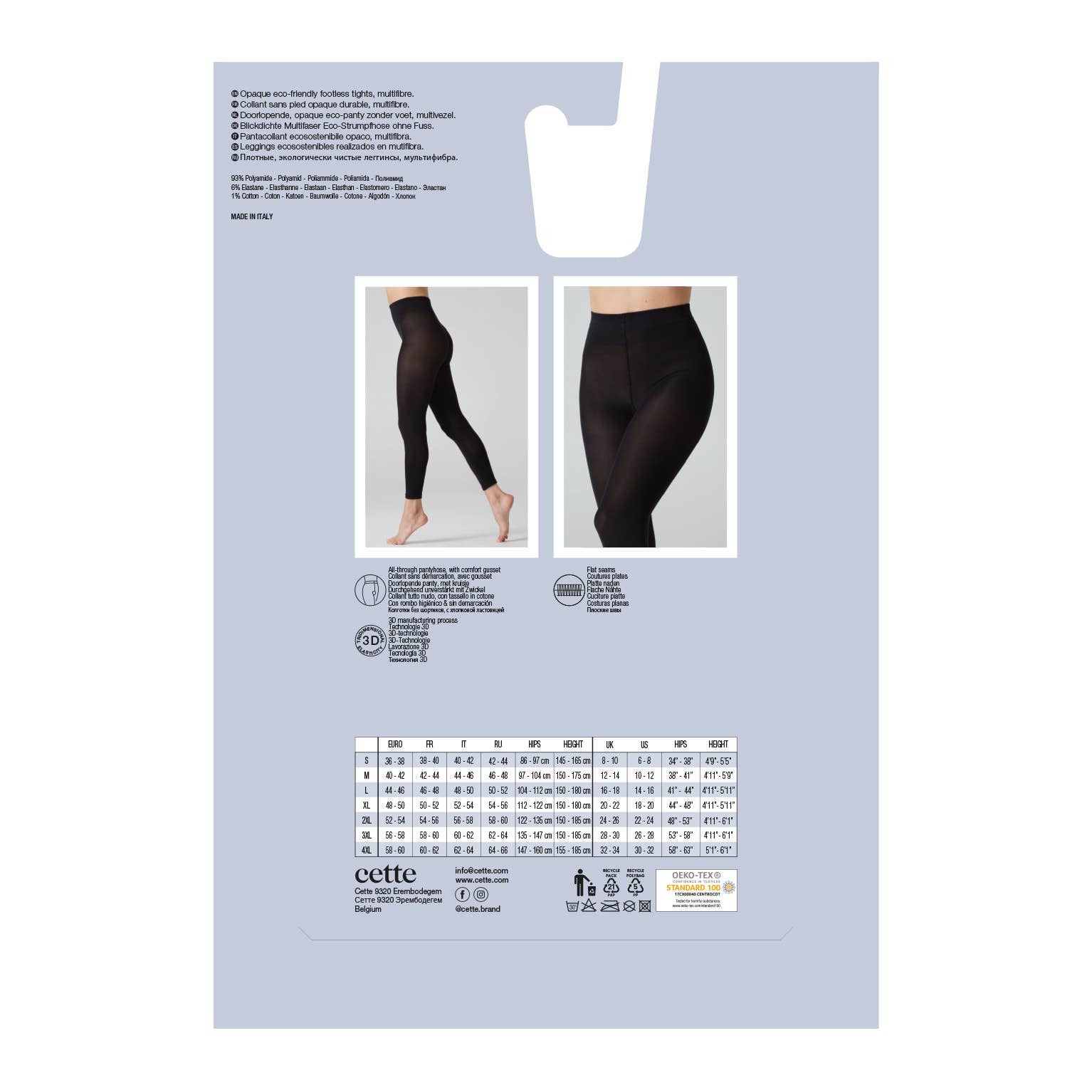 Cette - Wholesale Tights - Women's - Opaque Footless Tights, Leggings, Up to 4XL, Eco-friendly4