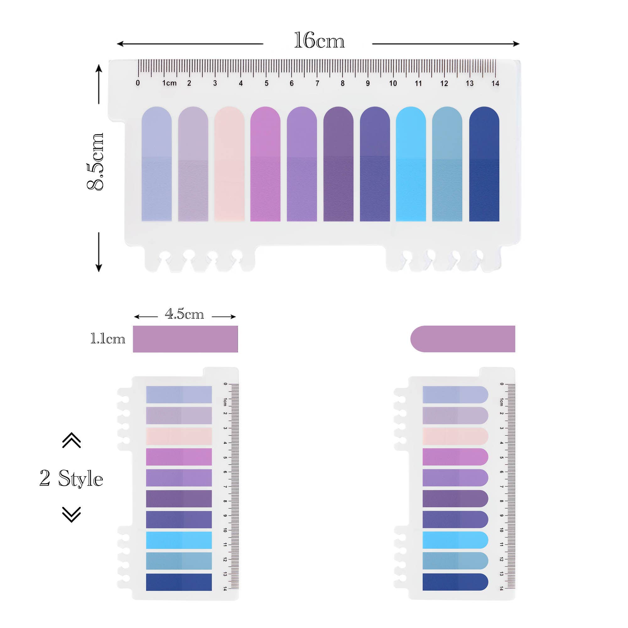 Ordinate – wholesale Bokmärke – Mystic Purple-Halvklisterlappar flikar för bokmärken, studier8