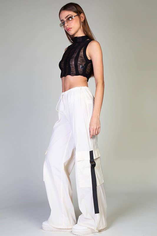 Rehab Lab - Wholesale Pants - Women's - Low Rise Cargo Parachute Pants With Contrast Strap15