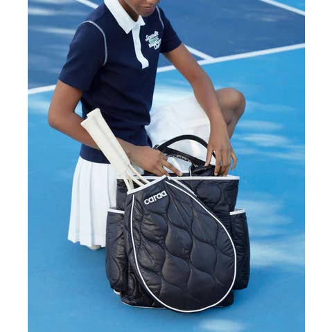 Caraa - Wholesale Sports Bag - Unisex - Tennis Quilted Backpack Tote in Black