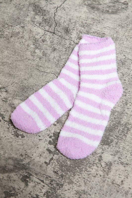 JOSSLYN by wall to wall - Vendita all'ingrosso Calzini - Donna - CALDI CALZINI PELUCHE A RIGHE IN PILE DI CORALLO | 40S020448