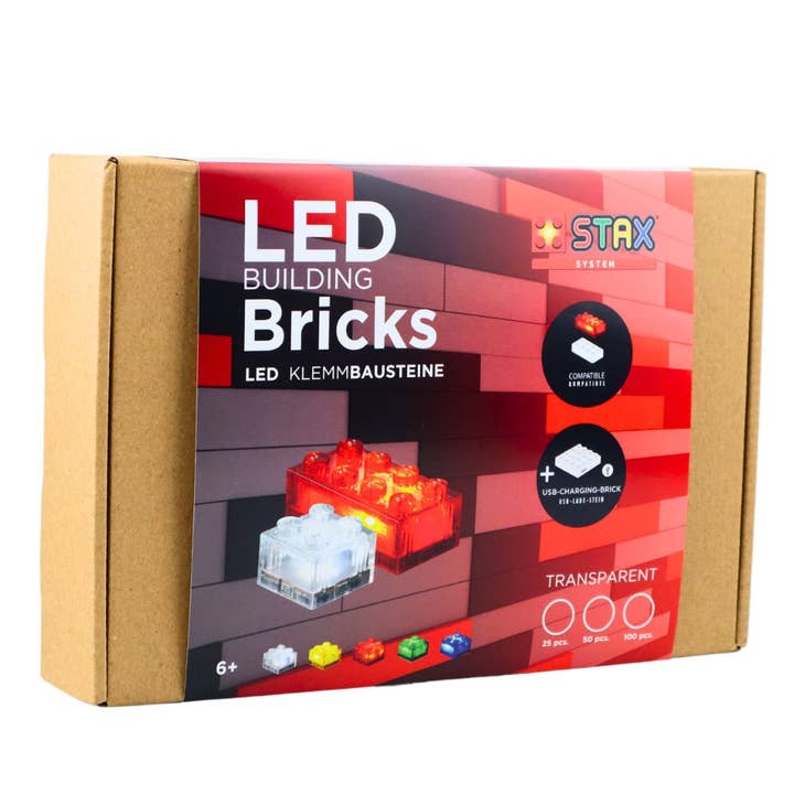 Open Bricks – Engroshandel Byggesæt - Børn – STAX udvalgssæt (25, 50, 100 stk.) – matte eller gennemsigtige1