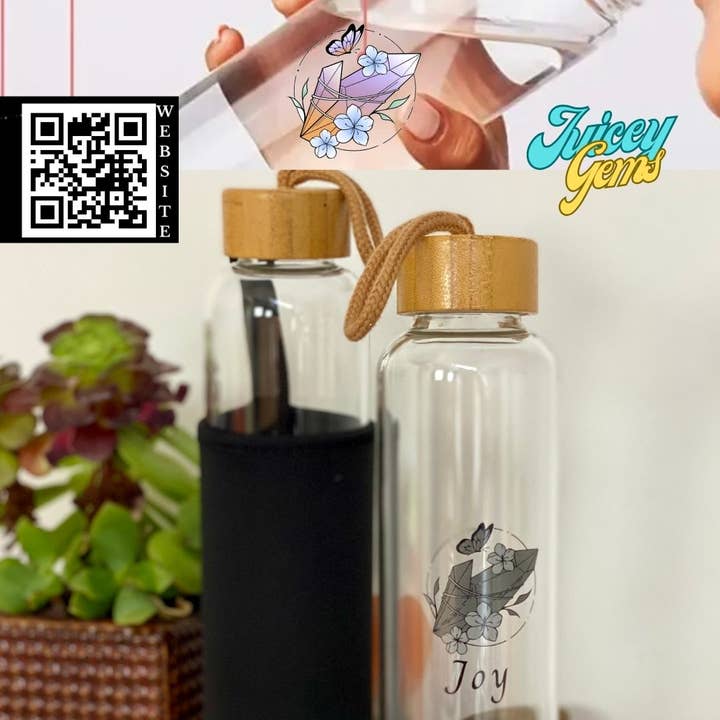 Juicey Gems – Großhandel Trinkflaschen – KOMBI-PAKET A Quarz-Kristall-Wasserflaschen9