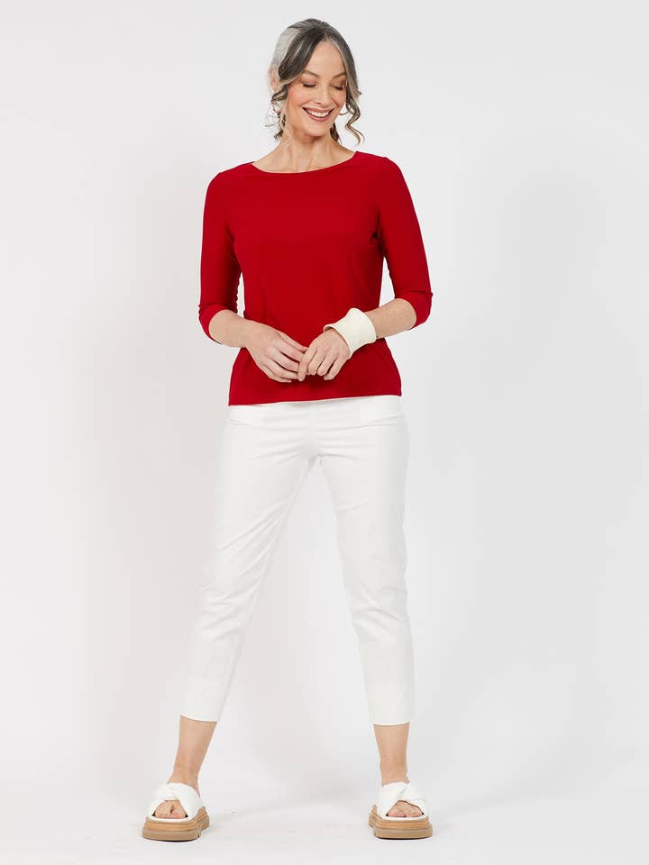 ANDIAMO - Wholesale Knit top – Women's - Voyager ¾ Boat Neck Top21