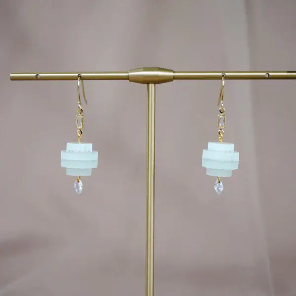 Lassoed Moon - Wholesale Dangle Earrings - Teeny Tiny Crystal Chandelearrings11