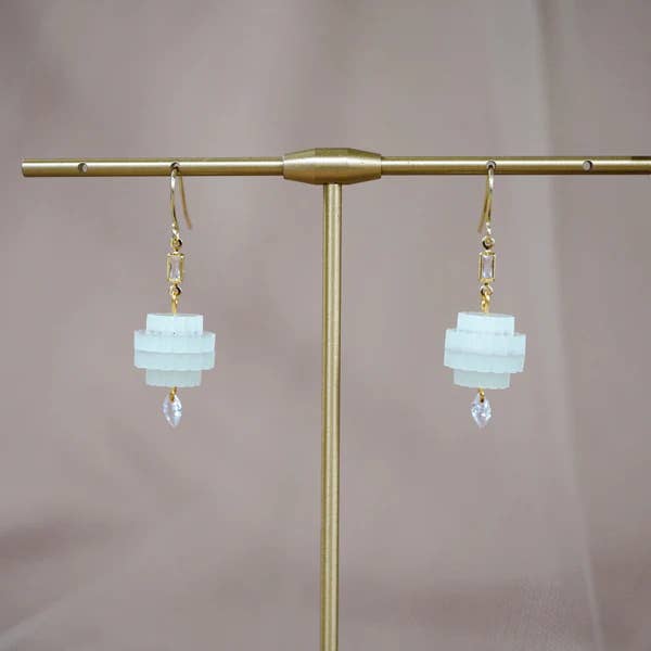 Lassoed Moon - Wholesale Dangle Earrings - Teeny Tiny Crystal Chandelearrings11