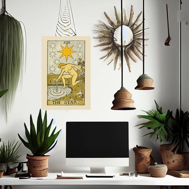 The Star Number 17 Canvas Print - Tarot Card Art for Home or Office - Apothecary Decor for wholesale by Print Pothecary