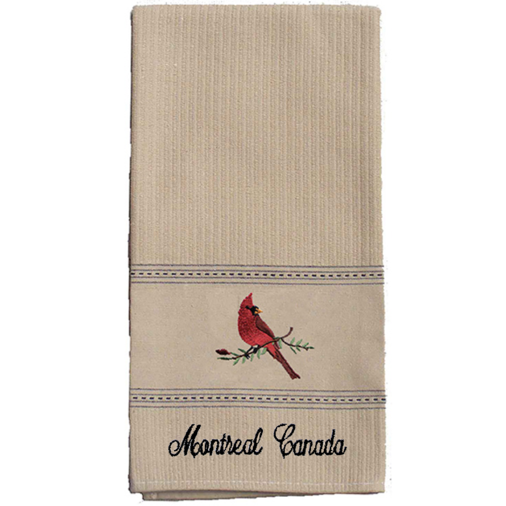 Taylor & Co.  - The Taylor Collection - Wholesale Tea Towel - Cardinal Tan Premium Embroidered Kitchen Towels..Min 12.0