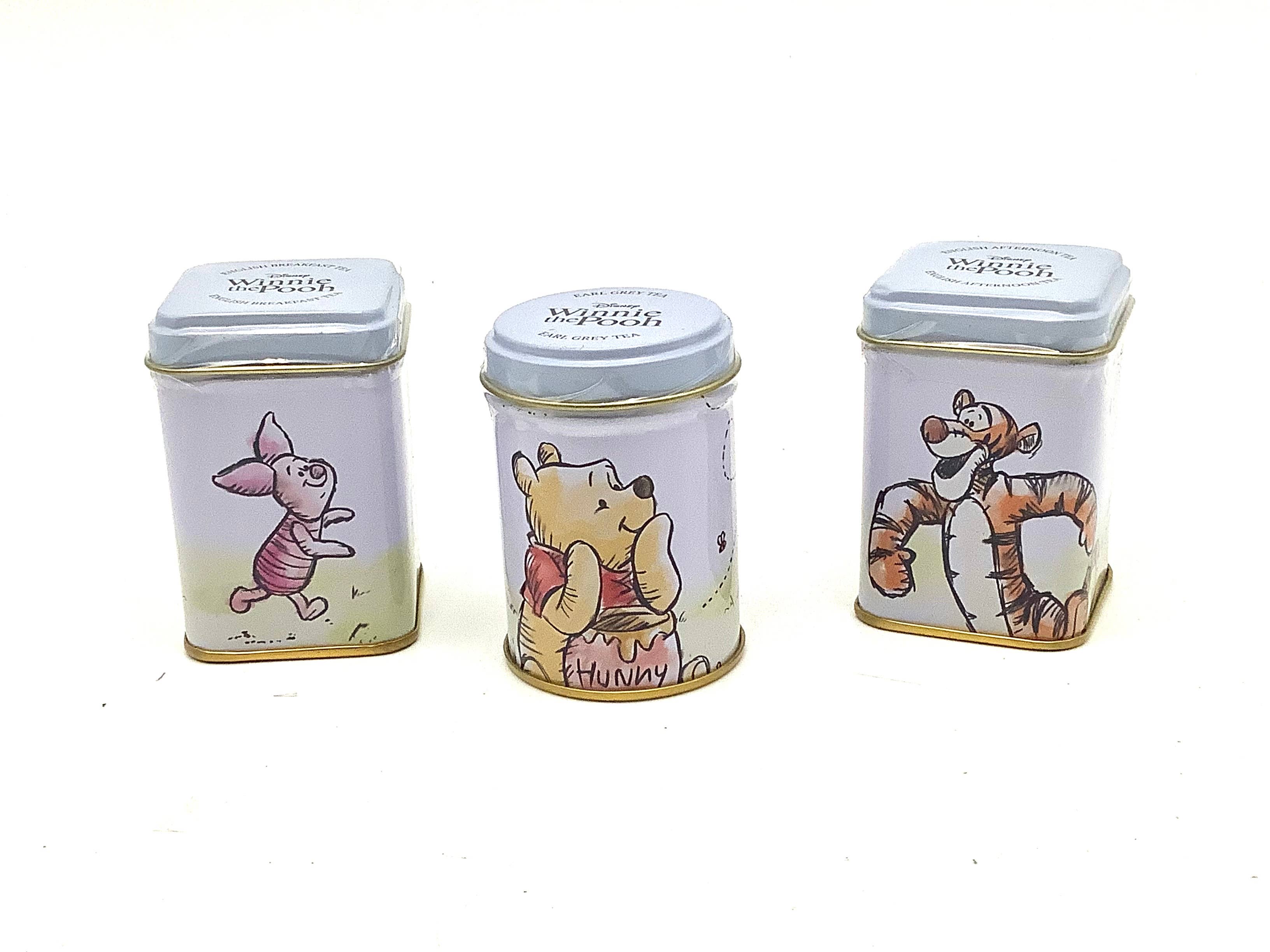 All Little Cute Things - Wholesale Food Storage Container - Vintage Winnie the Pooh Assortment of Tin Tea Containers1