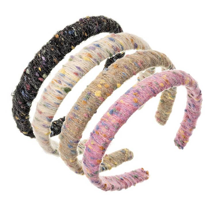 Multicolored Non-Woven Synthetic Wool Headband for wholesale by Siena Hair Accessories