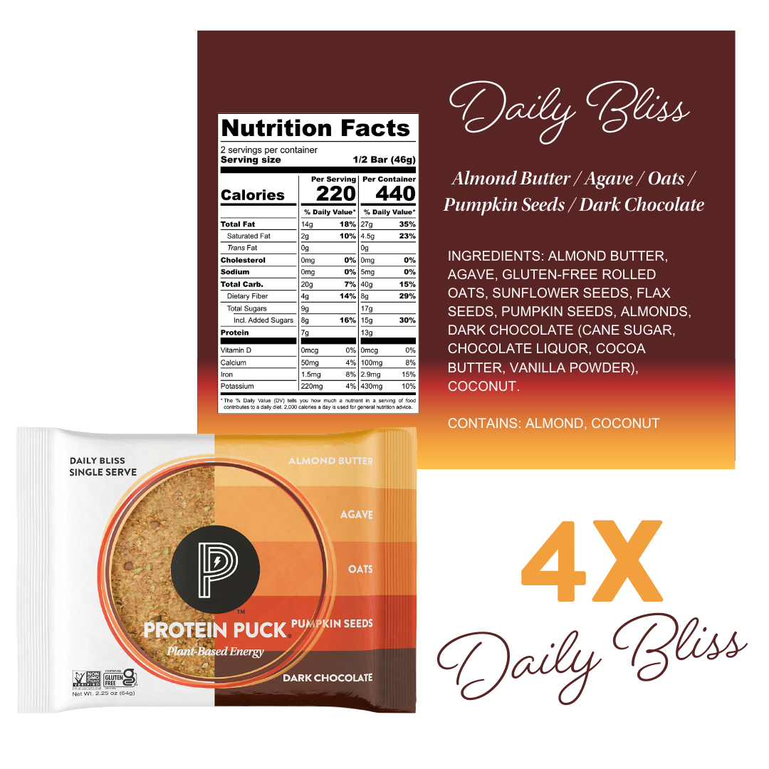 Protein Puck - Wholesale Snack Bar - Plant-Based Protein Bars - Variety Pack (16 - 3.25oz Bars)9