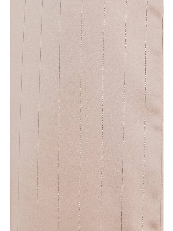 Champagne Lurex Stripe Wide Pants for wholesale on Faire