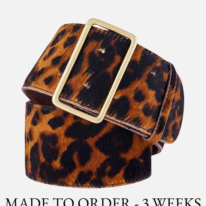Amsterdam Heritage Leather Belts, Bags, Jackets & Apparel - Wholesale Belt - Women's - MADE TO ORDER Lori | Wide Animal Print Leather Belt Women0