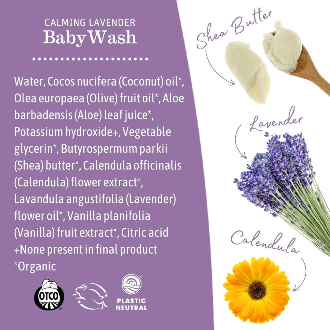 Earth Mama Organics - Wholesale Body Wash/Shower Gel - Kids & Baby - Calming Lavender Castile Baby Wash2