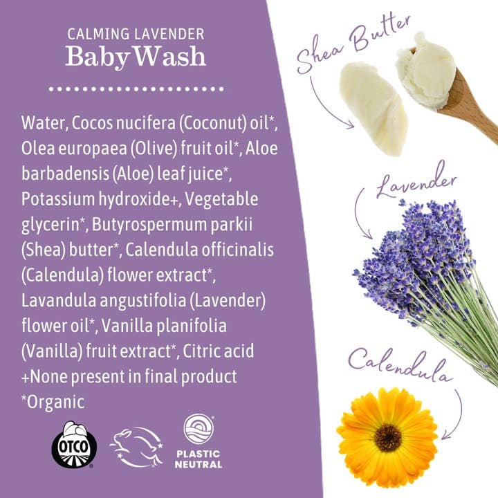 Earth Mama Organics - Wholesale Body Wash/Shower Gel - Kids & Baby - Calming Lavender Castile Baby Wash2