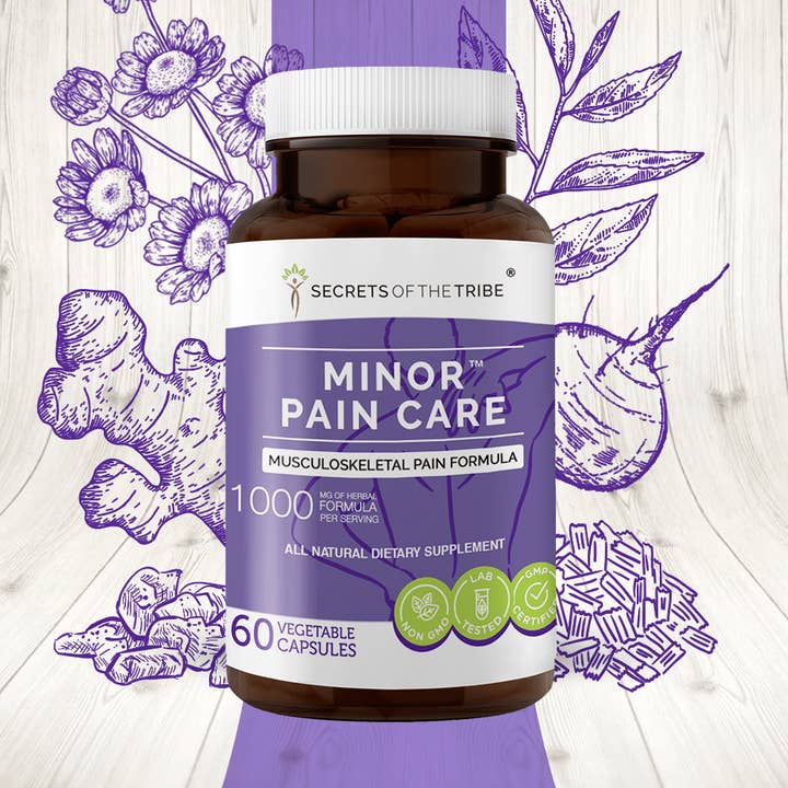 Cápsulas Menores para Cuidados da Dor. Fórmula de Dor Musculoesquelética por atacado de Secrets Of The Tribe