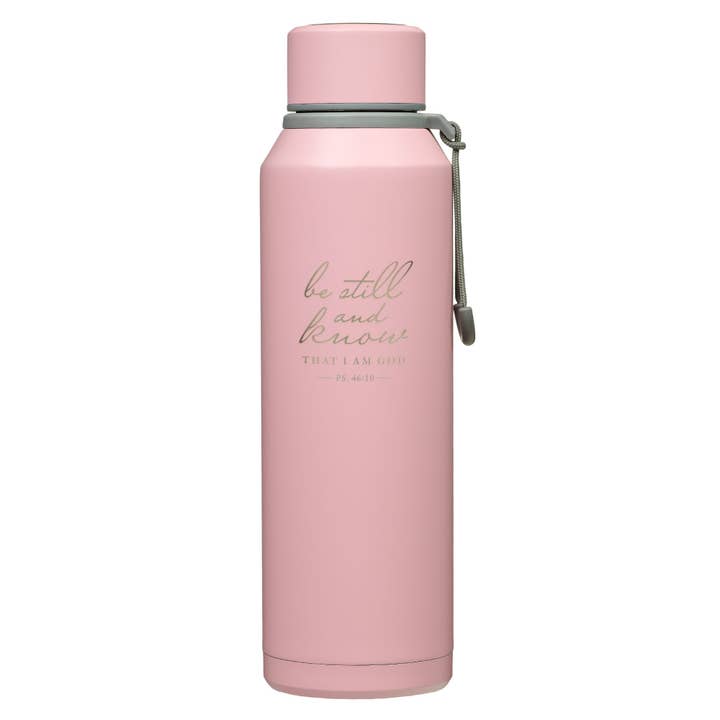 Water Bottle SS Pink Be Still & Know Ps. 46:10 for wholesale by Christian Art Gifts