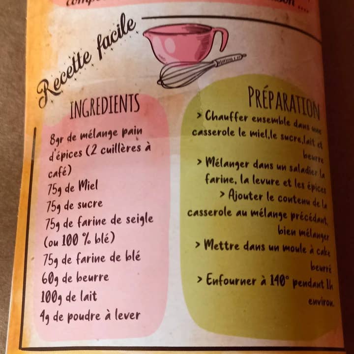 Tradition Nature – wholesale Bread mix – Homemade gingerbread mix 75g | Cardboard presentation2