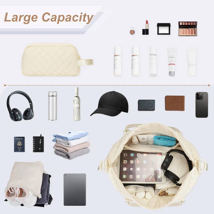 wandf - Wholesale Weekender Bag - Women's - Carry On Weekender Bag with Shoe Compartment Duffel Bag Set