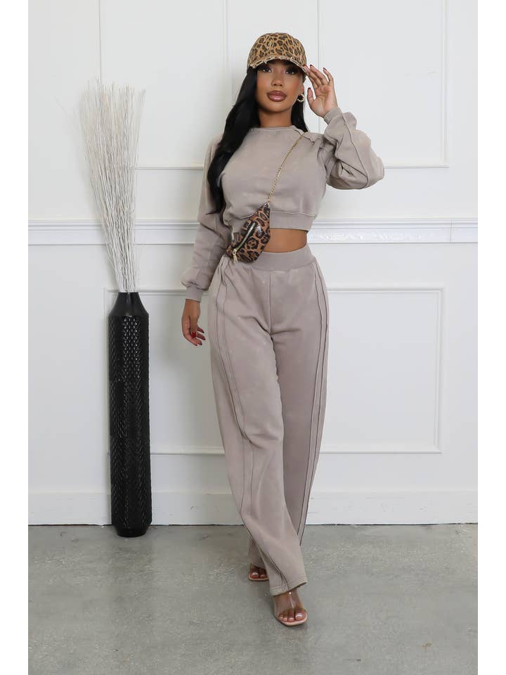 5besties inc - Wholesale Lounge Set - Women's - MINERAL WASH SWEATSHIRTS SET1