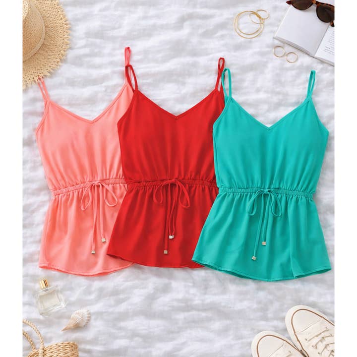 DRAWSTRING WAIST CAMI TOP for wholesale by Winslow Collection