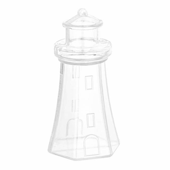Hammont - Wholesale Party Favor Bag/Box - Light House Shaped Acrylic Candy Boxes 12 Pack 3.62"X1.88"X1