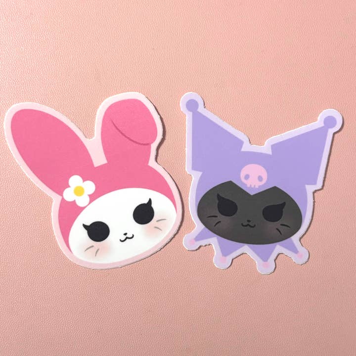 WATERPROOF MeloKuro Cosplay Cats - Yin & Mochi - Sticker for wholesale by Parasol Paper