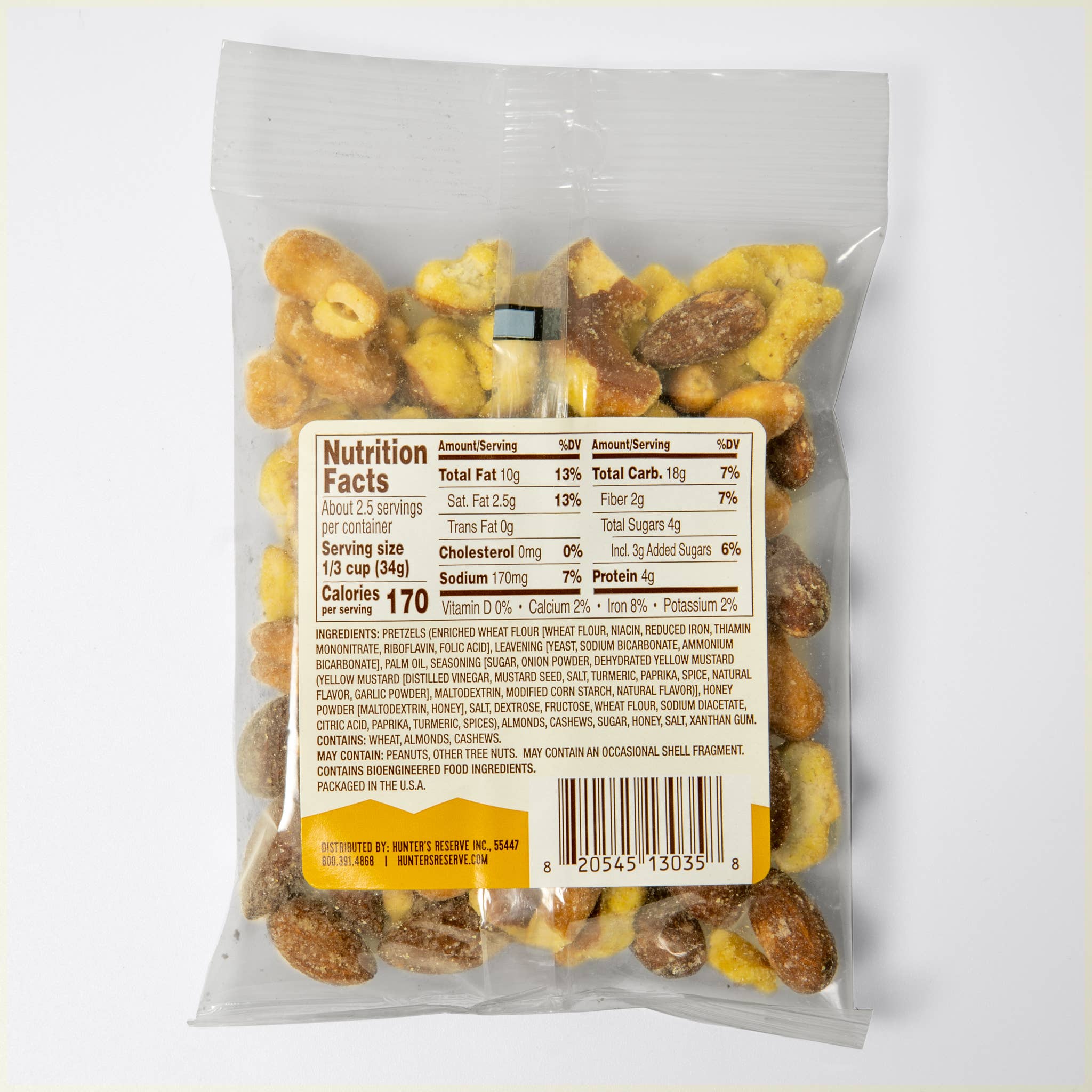 Hunter's Reserve - Vente Mélange de noix et fruits secs - Snack Mountain Mix au miel et à la moutarde - 3,5 oz1