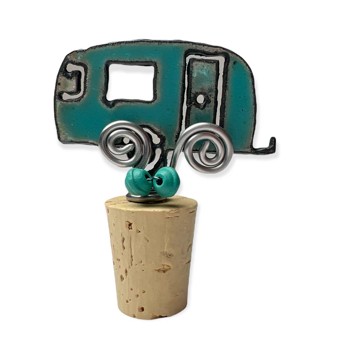 Iron Jewel - Vente Bouchon de vin - Bouchon de vin Vintage Camper Trailer vin en liège Barware USA1