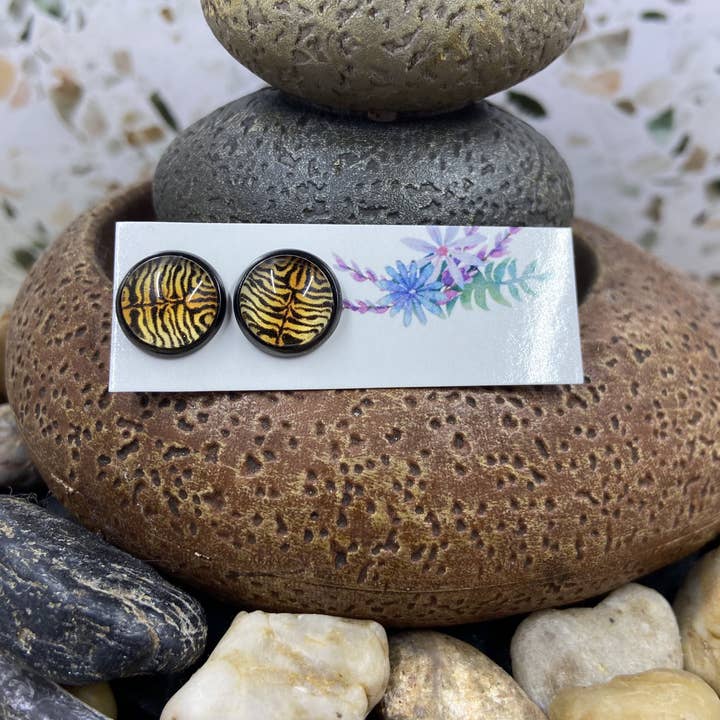 Tiger Print Studs for wholesale by Only Once Originals