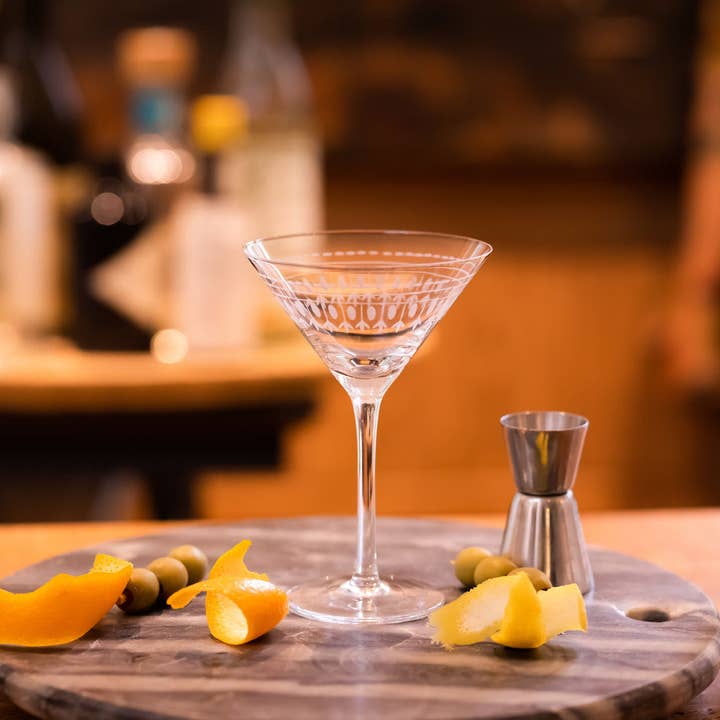 The Vintage List – Engroshandel Cocktail-/likørglas – Et par Crystal Martini briller med ovaler Design1