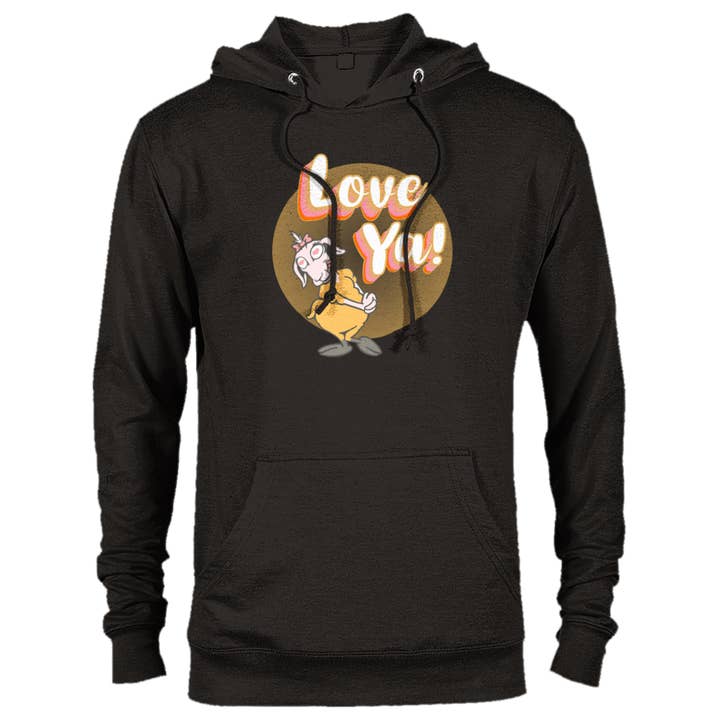 Love ya! Premium Unisex Pullover Hoodie for wholesale by driftwood distillery