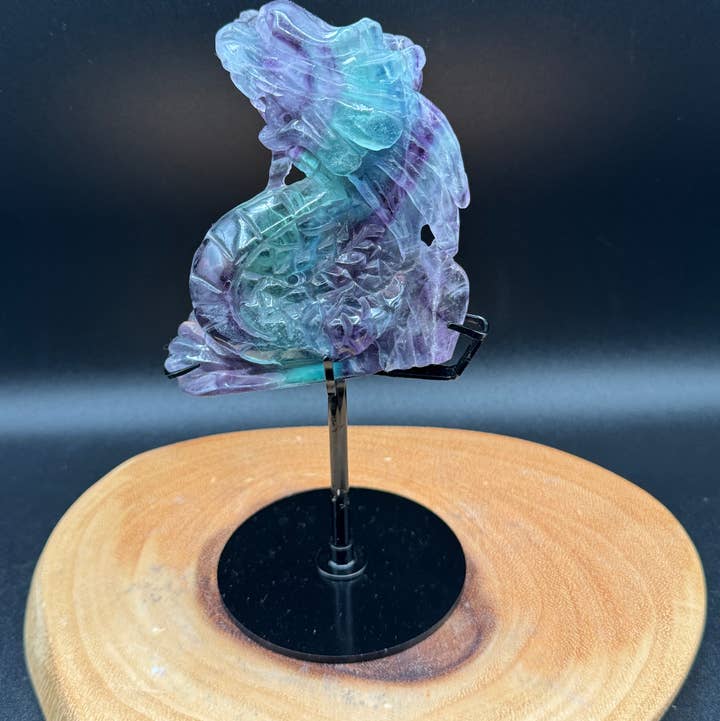 UV reactive fluorite dragon w/ custom stand H124 for wholesale by The 7 Directions