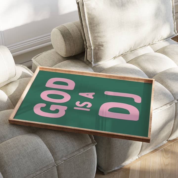 Dieu est un DJ❤️🔥 inspiré par Faithless ❤️🔥 Art typographique disco pour la vente par Perko Prints LTD