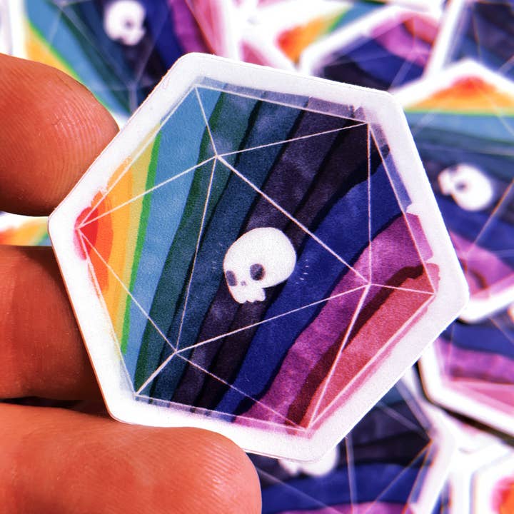 D20 Twenty-Sided Die 1,75" sticker voor waterfles/laptop voor wholesale door Cat Rocketship