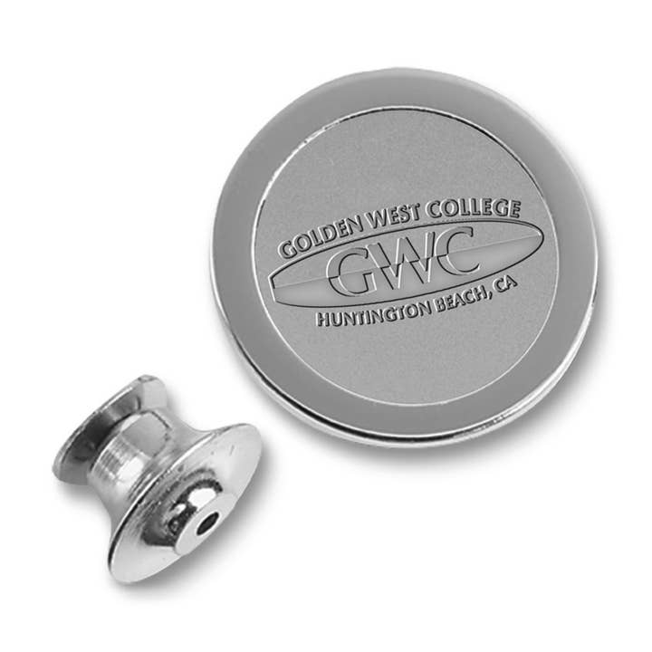 Golden West College Silver Lapel Pin for wholesale by Collegiate Gifts and Accessories