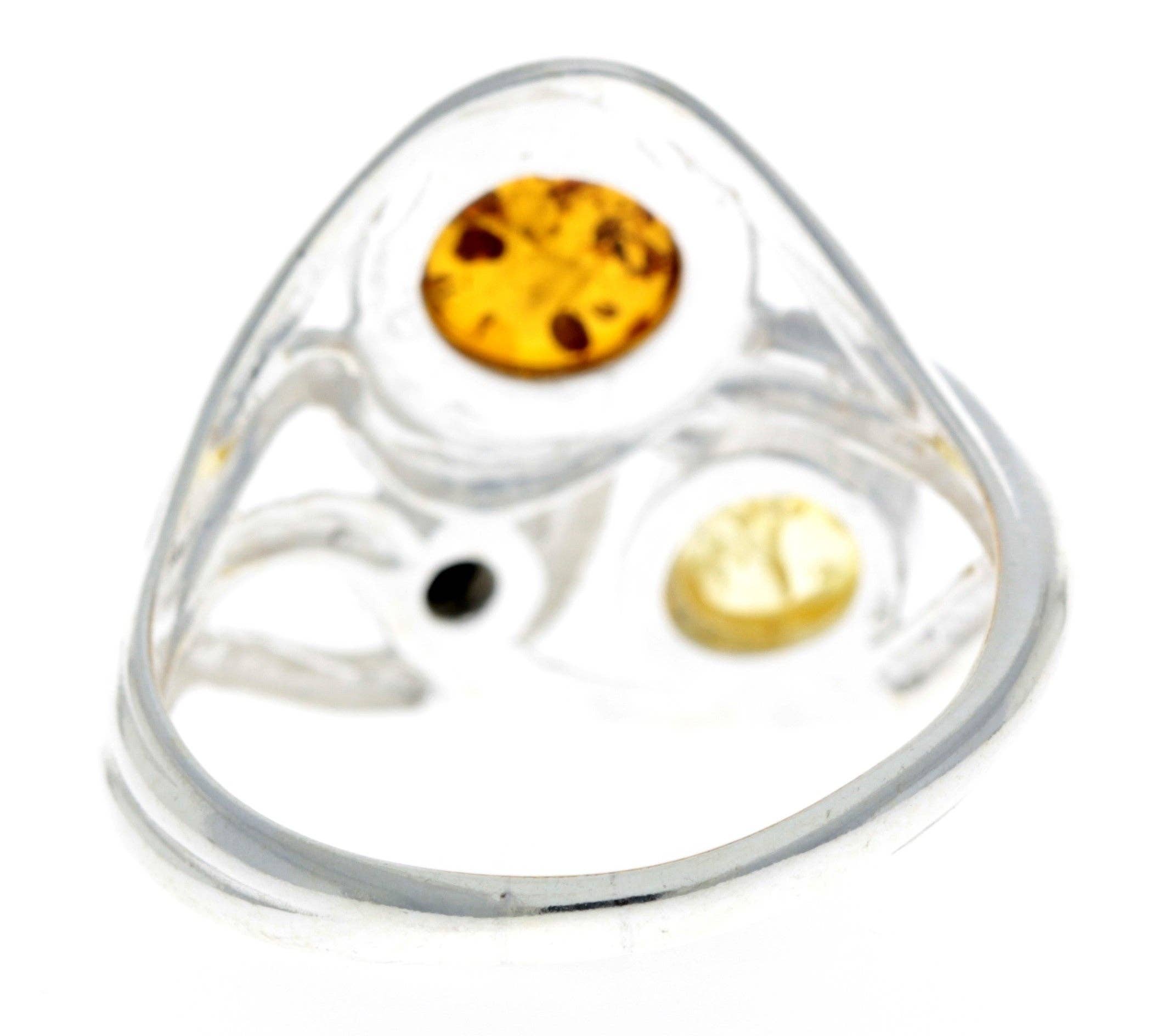 Mix 925 Sterling Silver & Baltic Amber Modern Designer Ring - GL486 for wholesale on Faire3