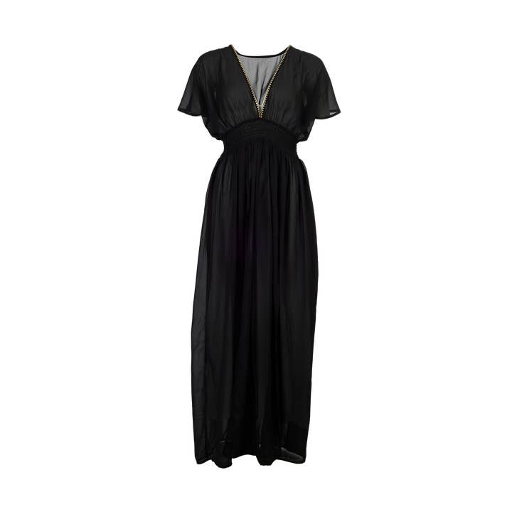 V-neck waistband beach dress for wholesale by NF Nitzsche Fashion