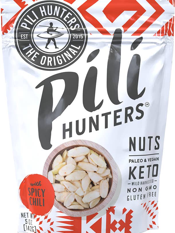 Pili Hunters Spicy Chili Pili Nuts (5oz) for wholesale by Pili Hunters
