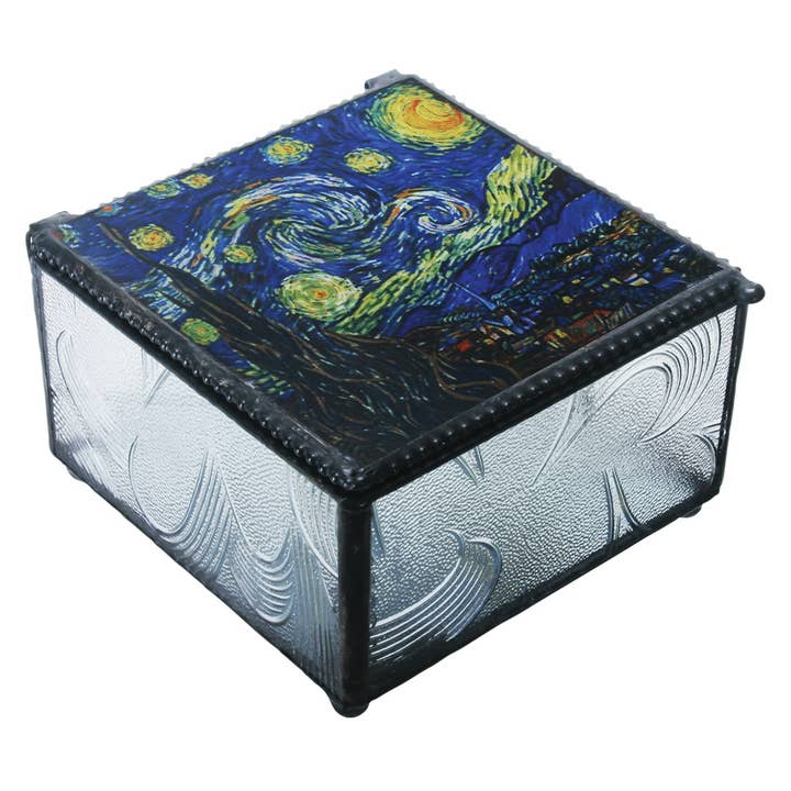 Van Gogh Starry Night Art Glass Box for wholesale by Pacific Trading