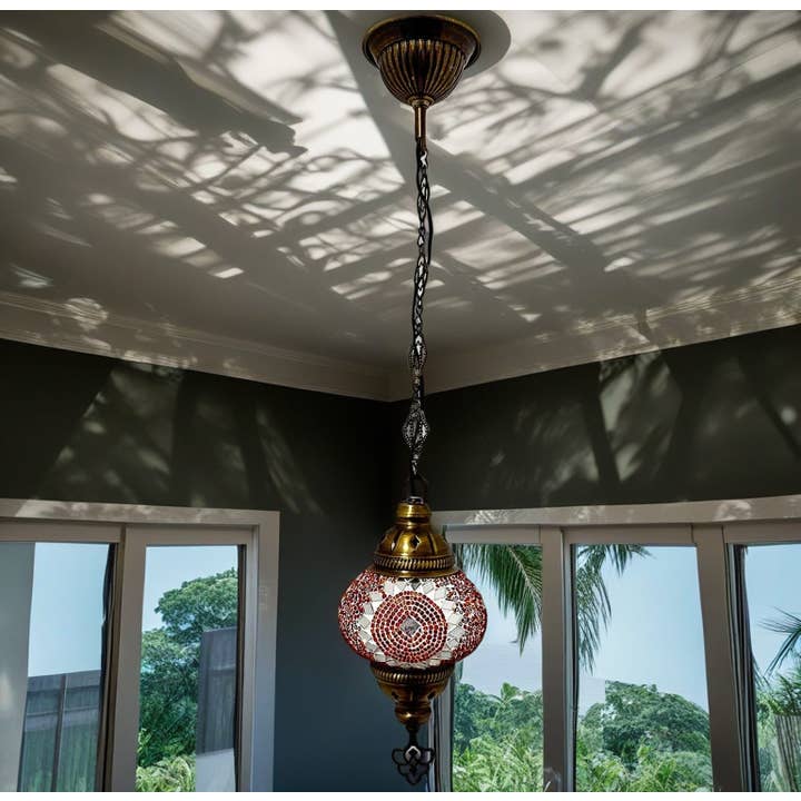 Etnico del Mondo - Wholesale Chandelier/Hanging Light - Handmade Glass Mosaic Chandelier Mediterranean Style #244