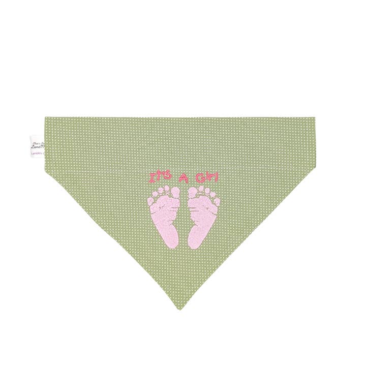 Bandana para perro con estampado It's a Girl, bordado para venta al por mayor de That's Sew LambMa